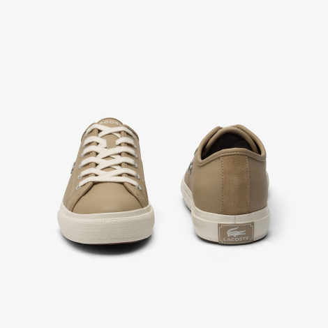 Мужские кожаные кеды Backcourt Lacoste 40,5 (8 US) 25,5 см Бежевый 1159861617