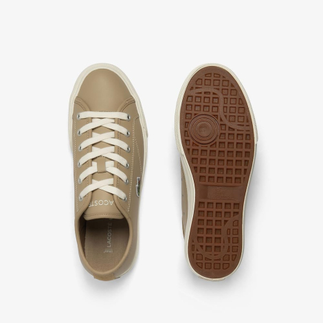 Мужские кожаные кеды Backcourt Lacoste 40,5 (8 US) 25,5 см Бежевый 1159861617