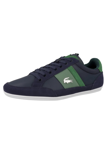 Мужские кожаные кеды Chaymon Lacoste 46,5 (12,5 US) 30,5 см Синий/Зеленый 1159862319