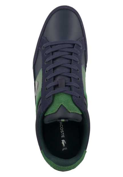 Мужские кожаные кеды Chaymon Lacoste 46,5 (12,5 US) 30,5 см Синий/Зеленый 1159862319