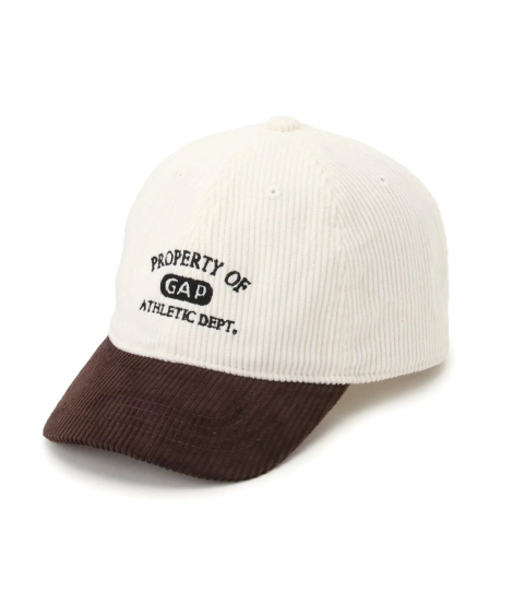 Дитяча вельветова кепка GAP бейсболка 1159854922 (Коричневий/Молочний L/XL) на обхват голови 13-152 см