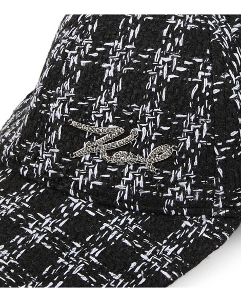 Твидовая кепка Karl Lagerfeld Paris с логотипом 1159840391 (Черный One Size)