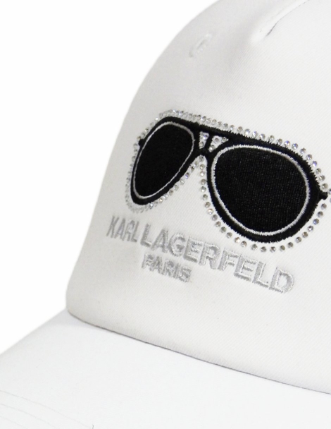 Кепка Karl Lagerfeld Paris бейсболка з оздобленням зі страз 1159851159 (Білий One Size)