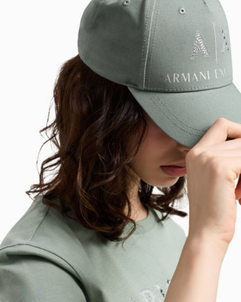 Женская кепка Armani Exchange с логотипом 1159853482 (Зеленый One size)