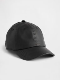 Кепка бейсболка GAP из экокожи 1159853661 (Черный One size)
