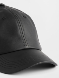 Кепка бейсболка GAP из экокожи 1159853661 (Черный One size)