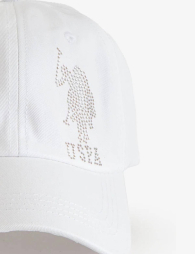 Кепка женская со стразами U.S. Polo Assn бейсболка 1162819074 (Белый One size)