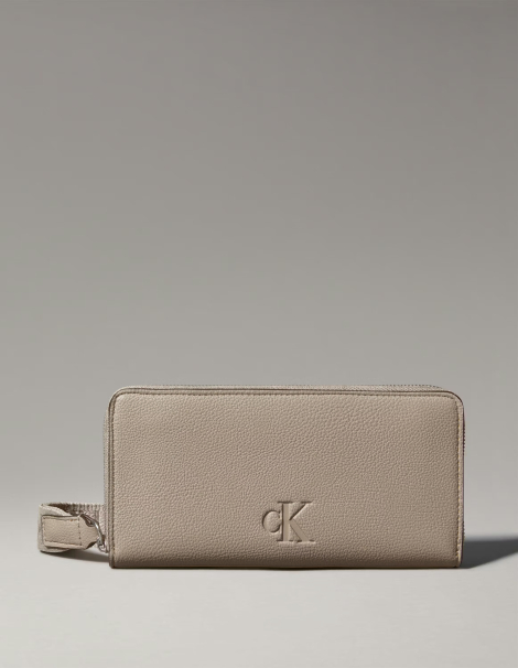Жіночий гаманець Calvin Klein з ремінцем на руку 1159853902 (Бежевий One size)