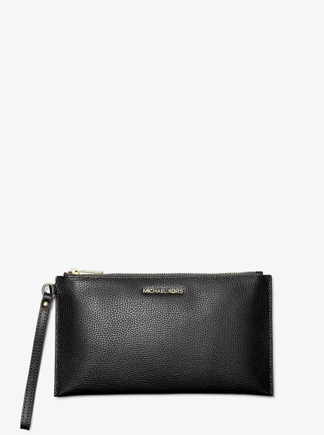 Шкіряна жіноча сумка-клатч Jet Set Travel Michael Kors на блискавці 1162771584 (Чорний One size)