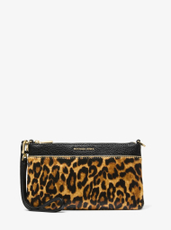 Женская кожаная сумка-клатч Jet Set Michael Kors 1159864216 (Черный/Леопардовый One size)