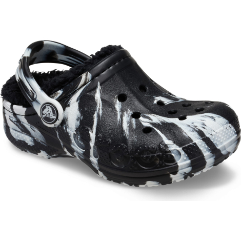 Теплі дитячі клоги Crocs сабо з хутром 25-26 (c9 US) 17 см Чорний/Білий 1159858578