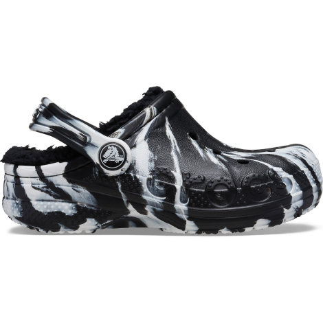 Теплі дитячі клоги Crocs сабо з хутром 25-26 (c9 US) 17 см Чорний/Білий 1159858578
