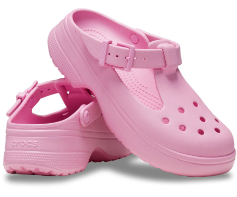 Зручні жіночі клоги Crocs MARY JANE на платформі 37-38 (m5/w7 US) 24 см Рожевий 1159841529