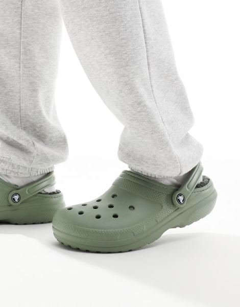 Утеплені клоги Crocs сабо з хутром 43-44 (m10/w12 US) 28,5 см Зелений 1159841699