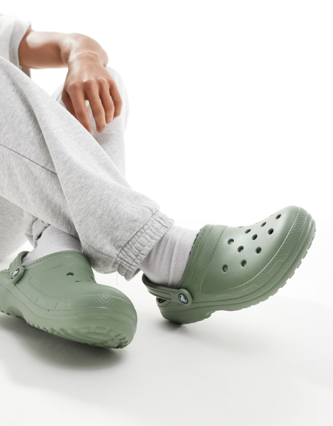 Утеплені клоги Crocs сабо з хутром 43-44 (m10/w12 US) 28,5 см Зелений 1159841699