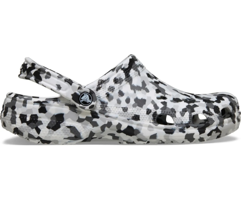 Клоги Classic Confetti Crocs сабо з принтом 37-38 (m5/w7 US) 24,5 см Чорний/Білий 1163392605