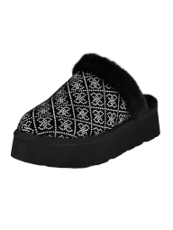 Женские клоги на меху Guess с отделкой стразами 36,5 (6 US) 24 см Черный 1159840658