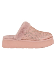 Женские клоги на меху Guess с отделкой стразами 37,5 (7 US) 25 см Розовый 1159840730