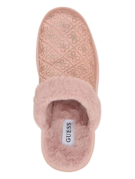 Женские клоги на меху Guess с отделкой стразами 37,5 (7 US) 25 см Розовый 1159840730