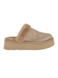 Женские клоги на меху Guess с отделкой стразами 38,5 (8 US) 26 см Бежевый 1159840890