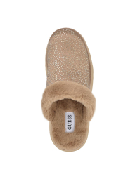 Женские клоги на меху Guess с отделкой стразами 38,5 (8 US) 26 см Бежевый 1159840890