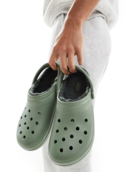 Утеплені клоги Crocs сабо з хутром 43-44 (m10/w12 US) 28,5 см Зелений 1159841699
