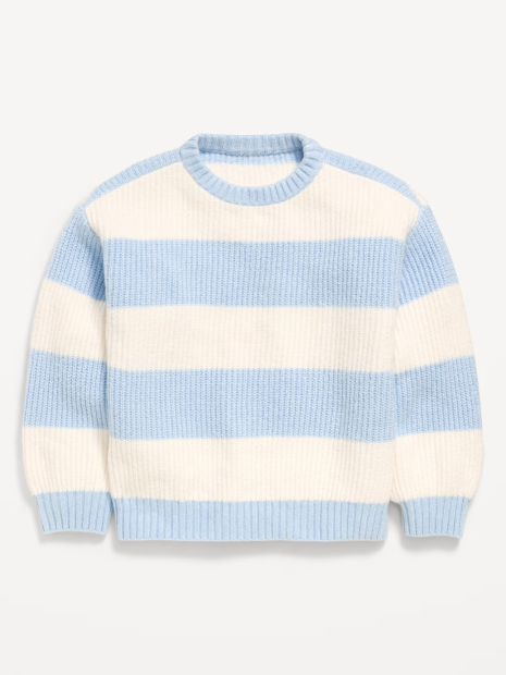 Подростковый вязанный оверсайз-свитер Old Navy 1159847971 (Белый/Голубой XXL)