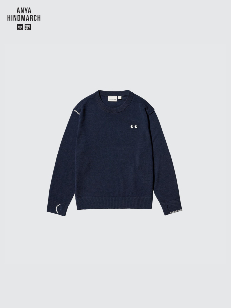 Детский свитер UNIQLO x Anya Hindmarch 1159856081 (Синий 9-10) на рост 135-145 см