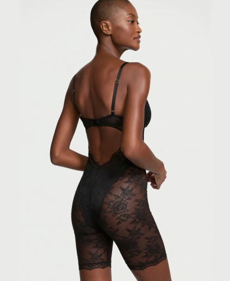 Женское кружевное боди Victoria's Secret шортиками 1159845729 (Черный S)