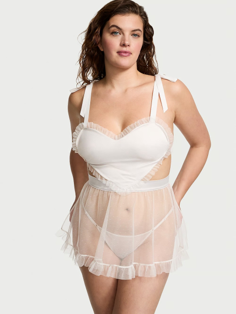 Игривый фартук-пеньюар Victoria's Secret 1159846589 (Молочный XS)