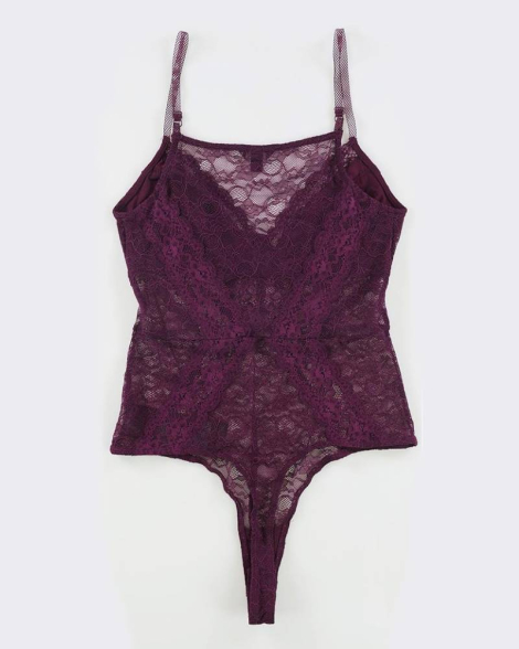 Шикарное женское боди Guess с кружевом 1159846959 (Фиолетовый XS)