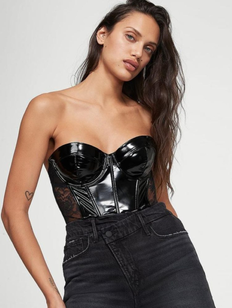 Женский комбидресс Victoria's Secret из экокожи 1159850915 (Черный M)