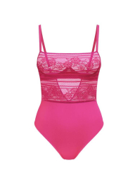Жіночий мереживний комбідрес Victoria's Secret боді 1159840471 (Рожевий S)