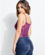 Шикарное женское боди Guess с кружевом 1159846959 (Фиолетовый XS)
