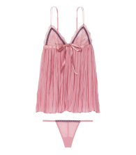Комплект пеньюар и трусики Victoria's Secret кружево 1159861829 (Розовый M)