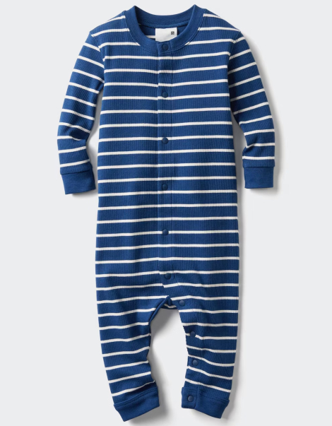 Детский комбинезон в рубчик 1159843943 (Синий/Белый 3-6M)
