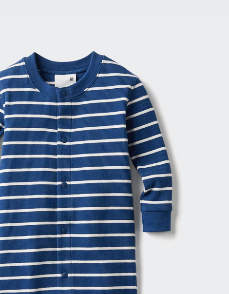 Детский комбинезон в рубчик 1159843943 (Синий/Белый 3-6M)