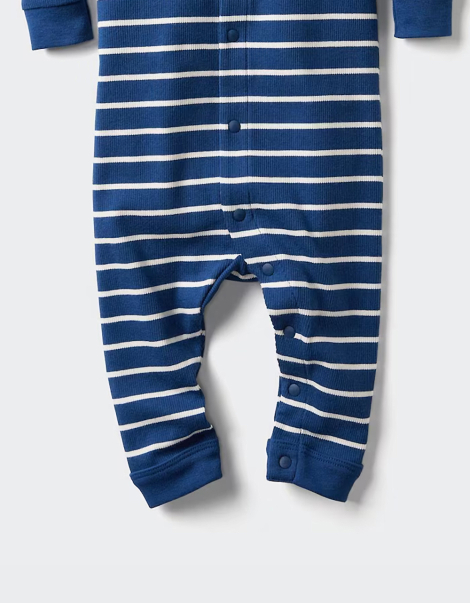 Детский комбинезон в рубчик 1159843943 (Синий/Белый 3-6M) на рост 55-65 см