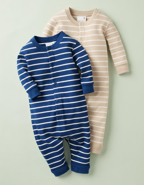 Детский комбинезон в рубчик 1159843943 (Синий/Белый 3-6M) на рост 55-65 см