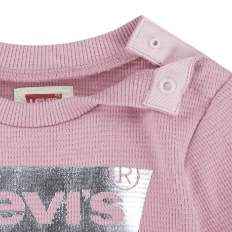 Детский комбинезон Levi's из вафельной ткани 1159848813 (Розовый 56-62)