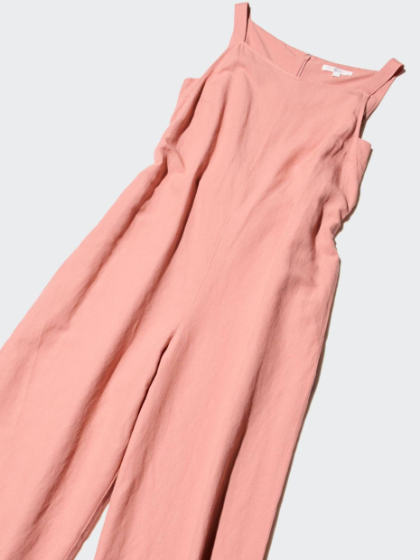 Женский льняной комбинезон Uniqlo с поясом 1159849961 (Оранжевый S)