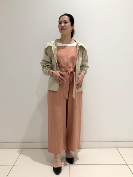 Женский льняной комбинезон Uniqlo с поясом 1159849961 (Оранжевый S)