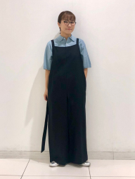 Жіночий лляний комбінезон Uniqlo з поясом 1159849526 (Чорний L)