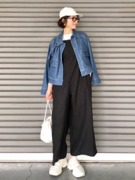 Жіночий лляний комбінезон Uniqlo з поясом 1159849526 (Чорний L)