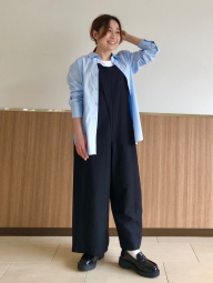 Жіночий лляний комбінезон Uniqlo з поясом 1159849526 (Чорний L)