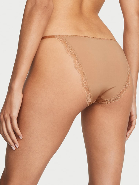 Гладкий комплект білизни Victoria's Secret погруддя Push-Up і трусики стрінг бікіні 1159838192 (Бежевий 32A/XS)