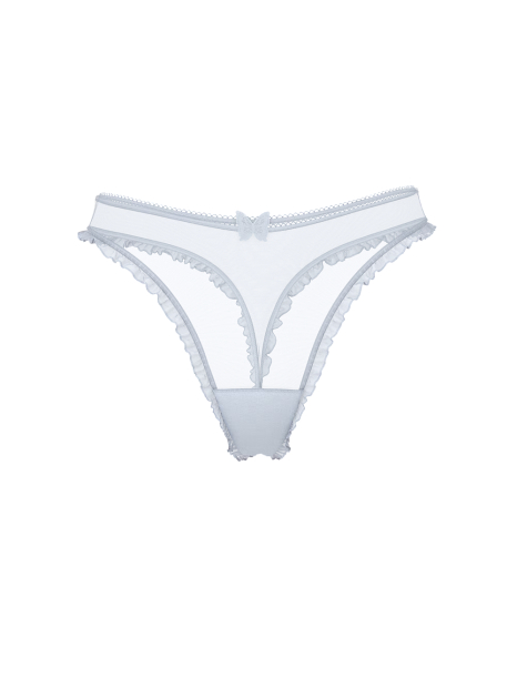 Женский комплект белья Victoria's Secret лиф Push-Up и трусики тонг 1159838236 (Голубой 34C/M)