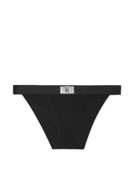 Женский комплект белья Victoria's Secret лиф и трусики танга 1159838390 (Черный 34B/S)