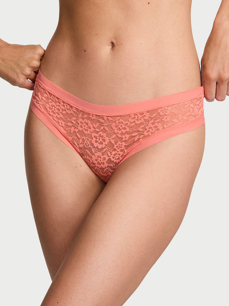 Шикарный комплект белья Victoria's Secret бюст Push-Up и трусики тонг 1159838425 (Оранжевый 32B/XS)
