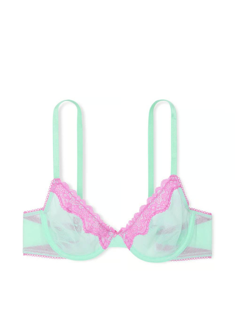 Комплект белья Victoria's Secret бюст и трусики тонг 1159839822 (Бирюзовый 38C/L)